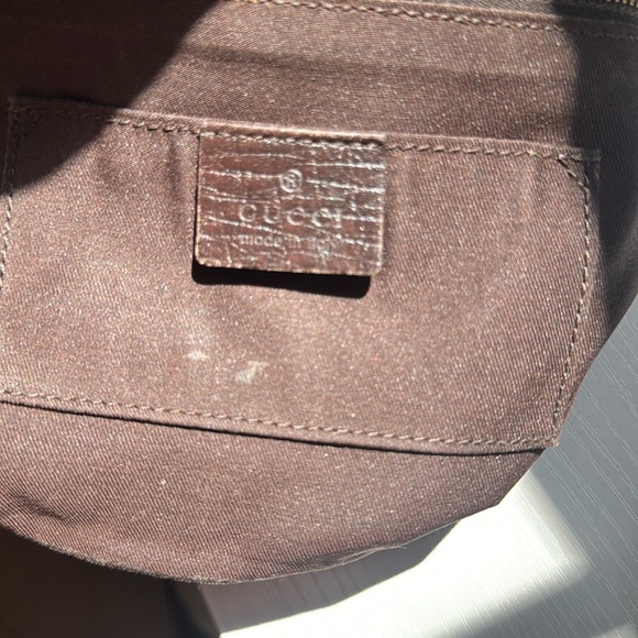 Gucci Brown  Clutch with Monogram and Leather #152507 - Picture 7 of 10